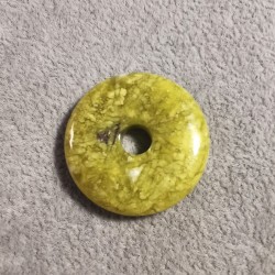 Serpentine de Norvege - pendentif donut pièce unique 2 - chakra pistache